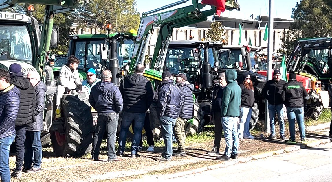 Protesta dei trattori nelle Marche, agricoltori in corteo a Pesaro e Porto San Giorgio